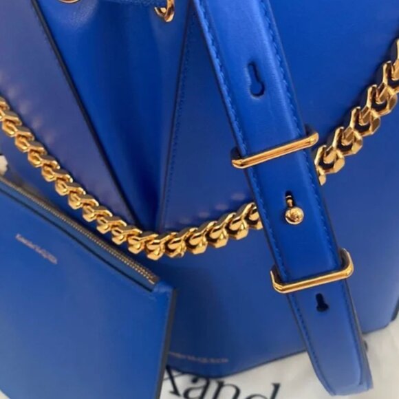 ALEXANDER MCQUEEN Blue Leather Bucket Bag LIKE NEW - Picture 7 of 11